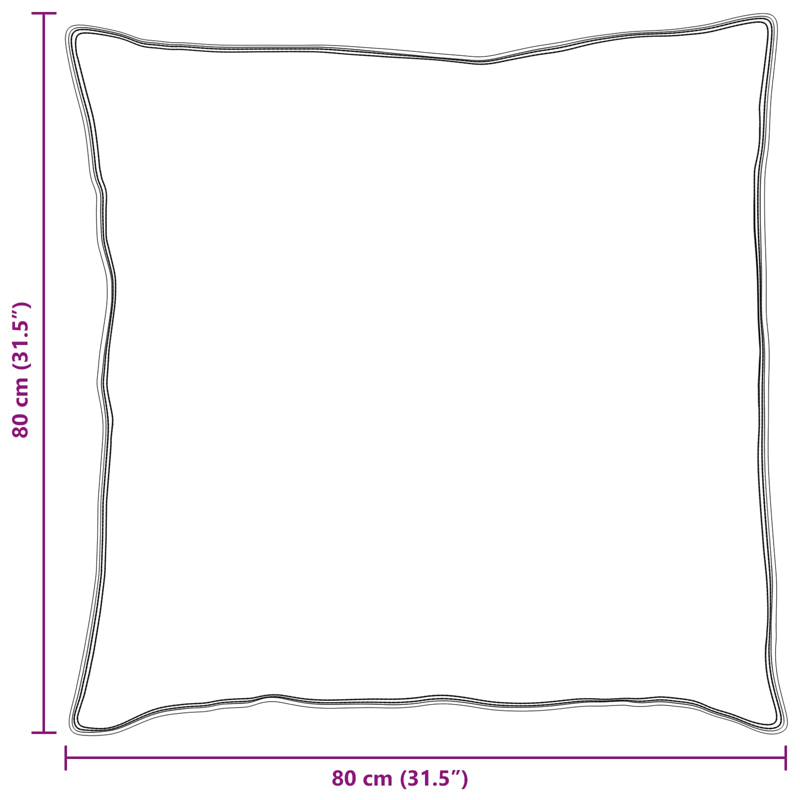 Cuscino 2 pz 80 x 80 cm Cotone Bianco