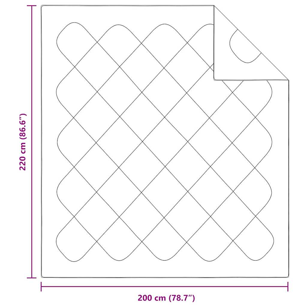 Piumino Letto Estivo 220 x 200 x 3 cm Estate Poliestere Bianco