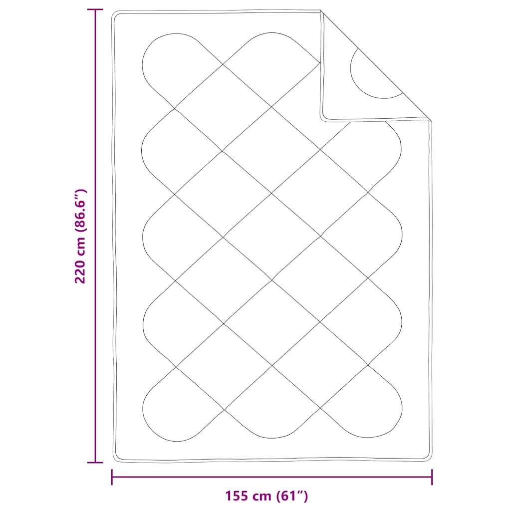 Piumone 220 x 155 x 4 cm No Poliestere Bianco Traspirante