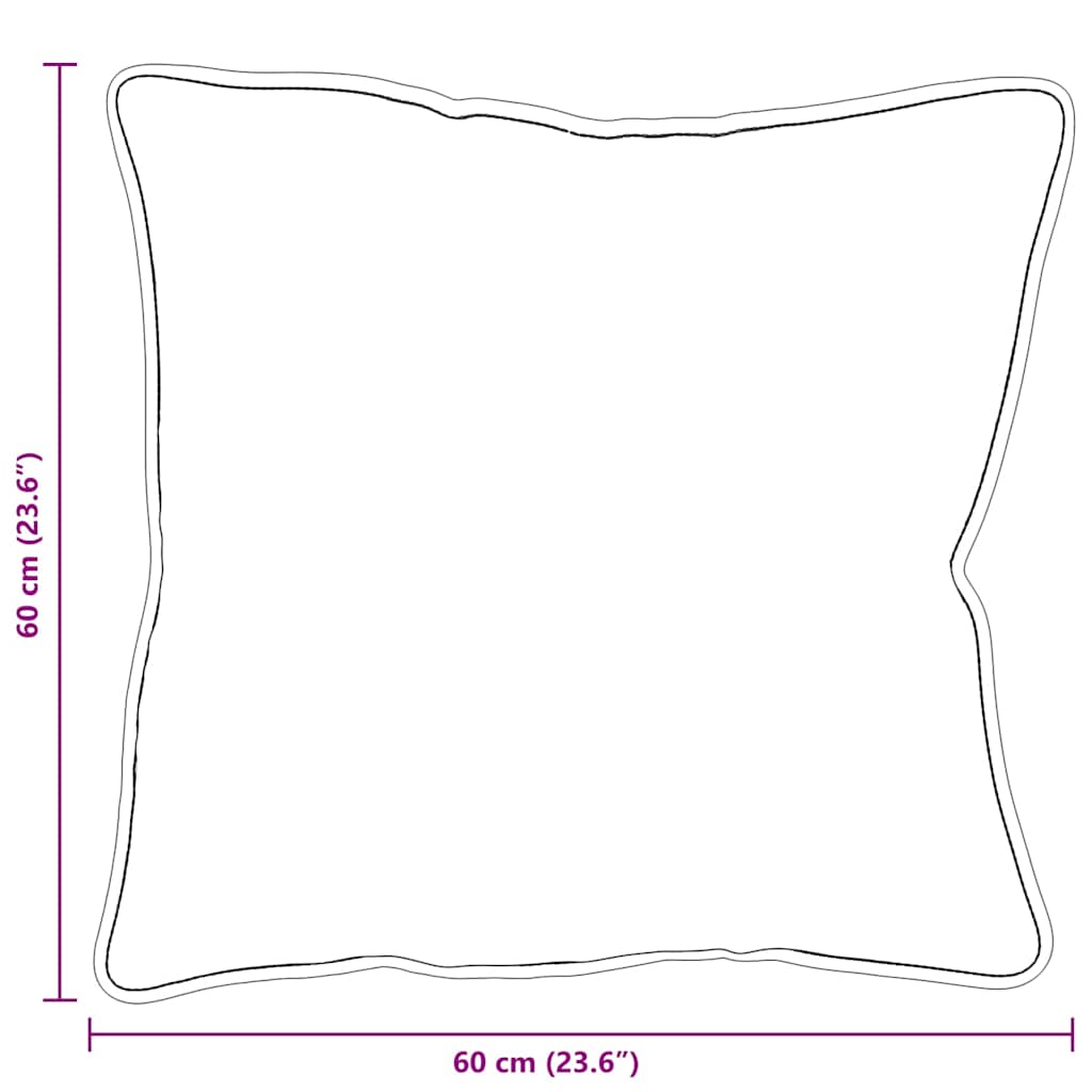 Cuscino 2 pz 60 x 60 x 20 cm Poliestere Bianco