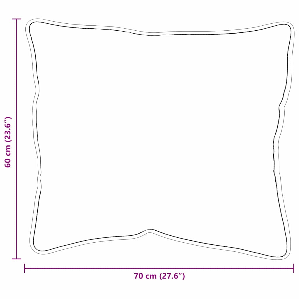 Cuscino 2 pz 70 x 60 x 20 cm Poliestere Bianco