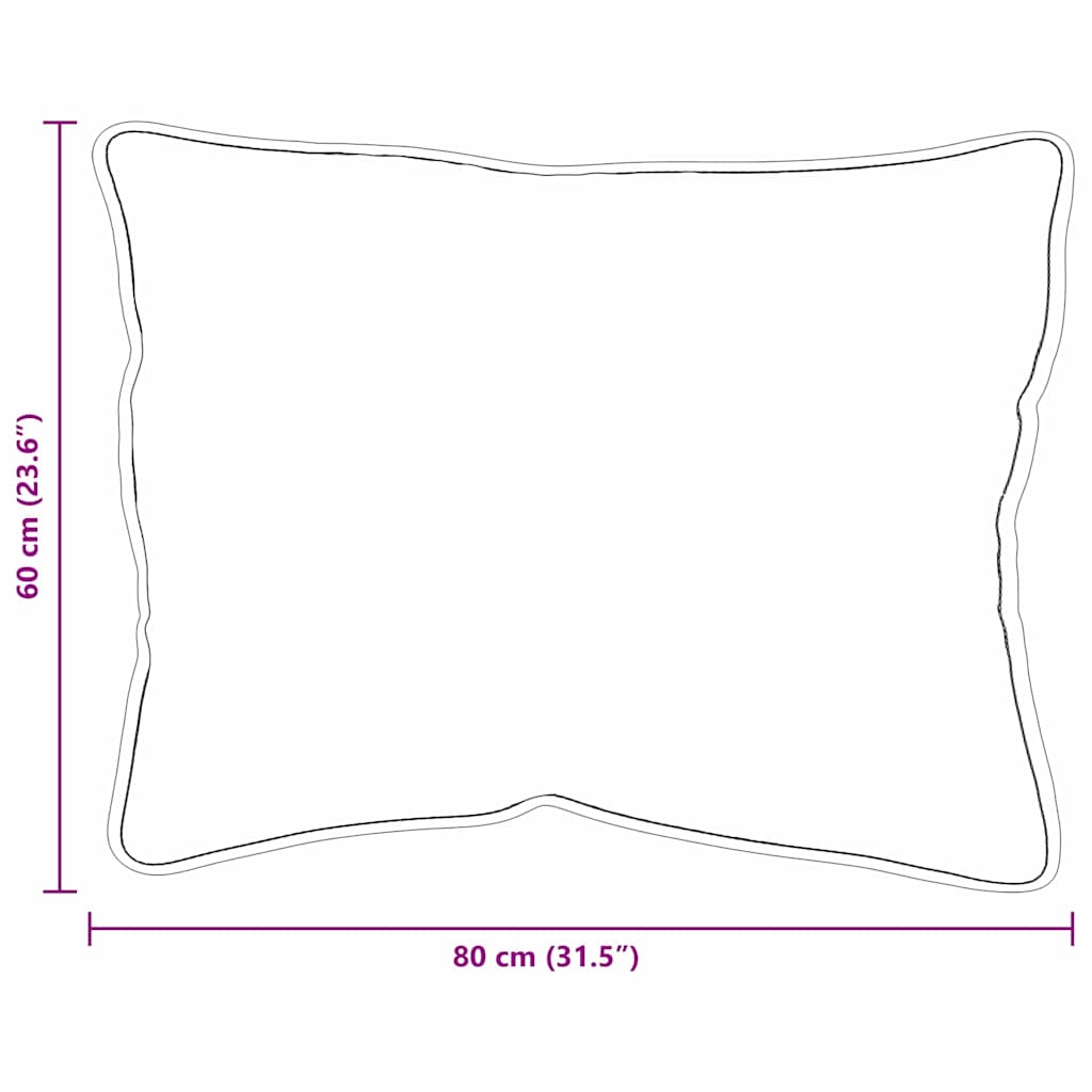 Cuscino 2 pz 79 x 60 x 20 cm Poliestere Bianco