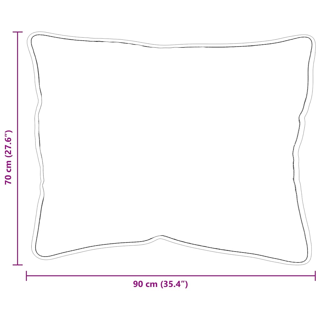 Cuscino 2 pz 90 x 70 x 20 cm Poliestere Bianco