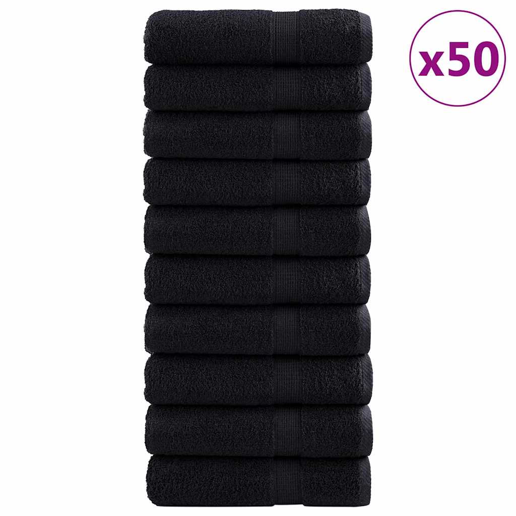 Asciugamano per Ospiti SOLUND 50 pz Nero 50 x 100 cm 550 gsm