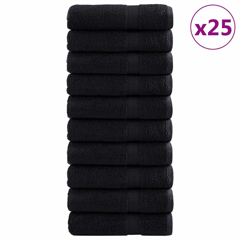 Asciugamano per Ospiti SOLUND 25 pz Nero 70 x 140 cm 550 gsm