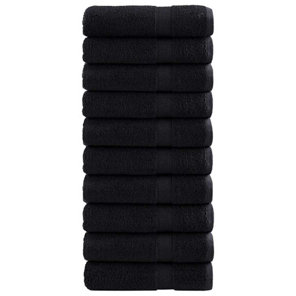 Asciugamano per Ospiti SOLUND 25 pz Nero 100 x 150 cm 550 gsm