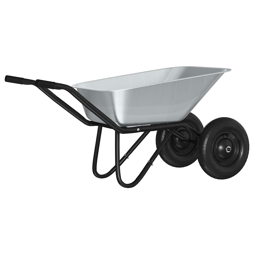 Carriole Argento e Nero 80 L 120 kg Acciaio zincato