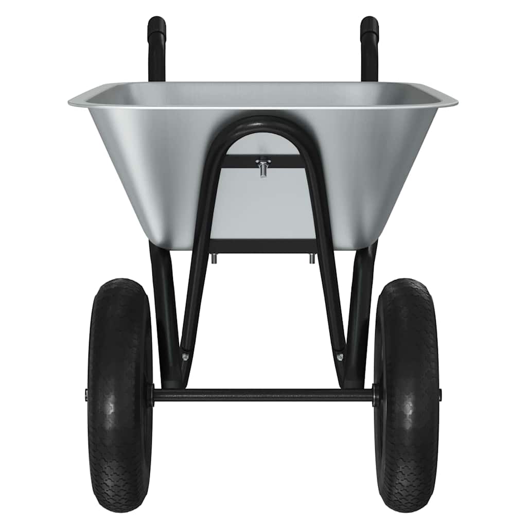 Carriole Argento e Nero 80 L 120 kg Acciaio zincato
