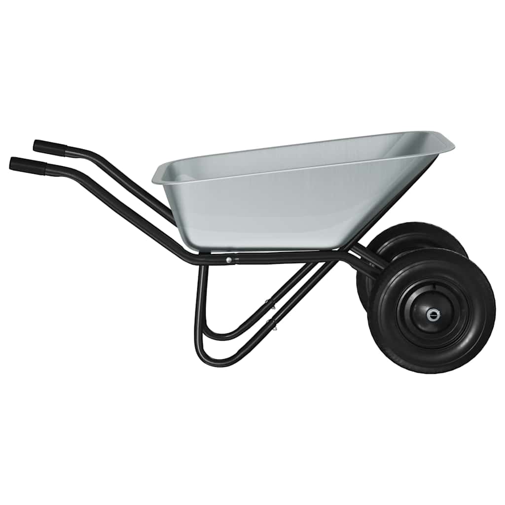 Carriole Argento e Nero 80 L 120 kg Acciaio zincato
