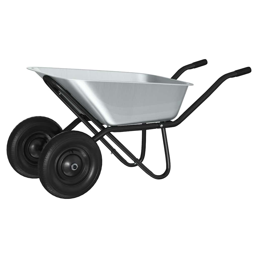 Carriole Argento e Nero 80 L 120 kg Acciaio zincato