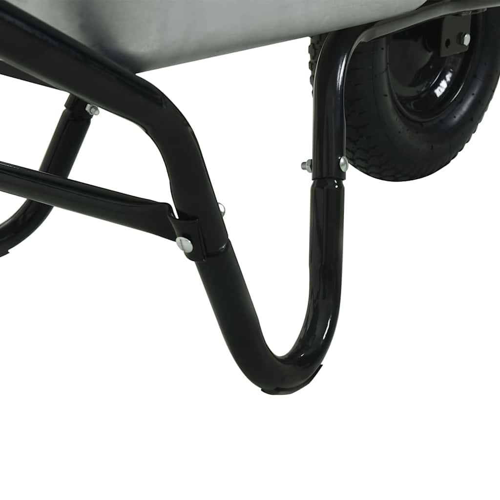 Carriole Argento e Nero 80 L 120 kg Acciaio zincato