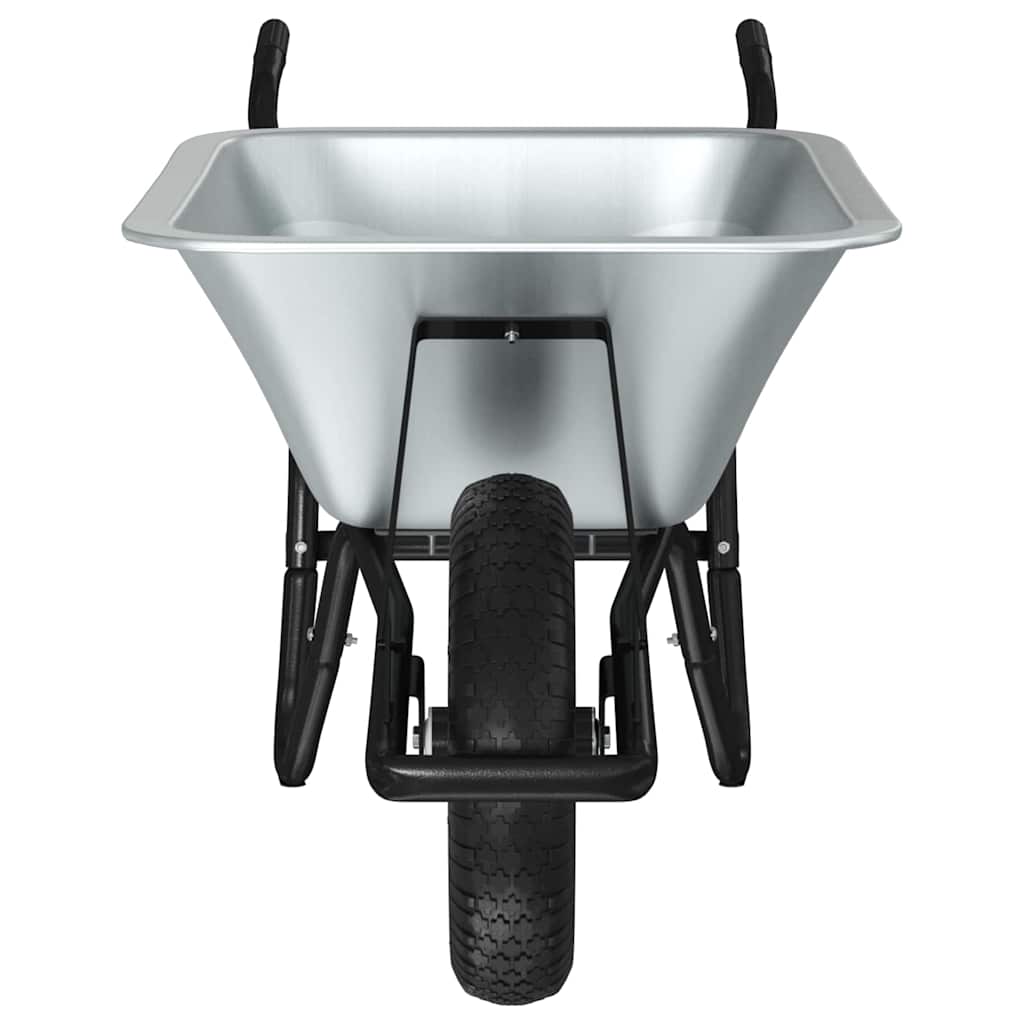 Carriole Argento e Nero 80 L 120 kg Acciaio zincato