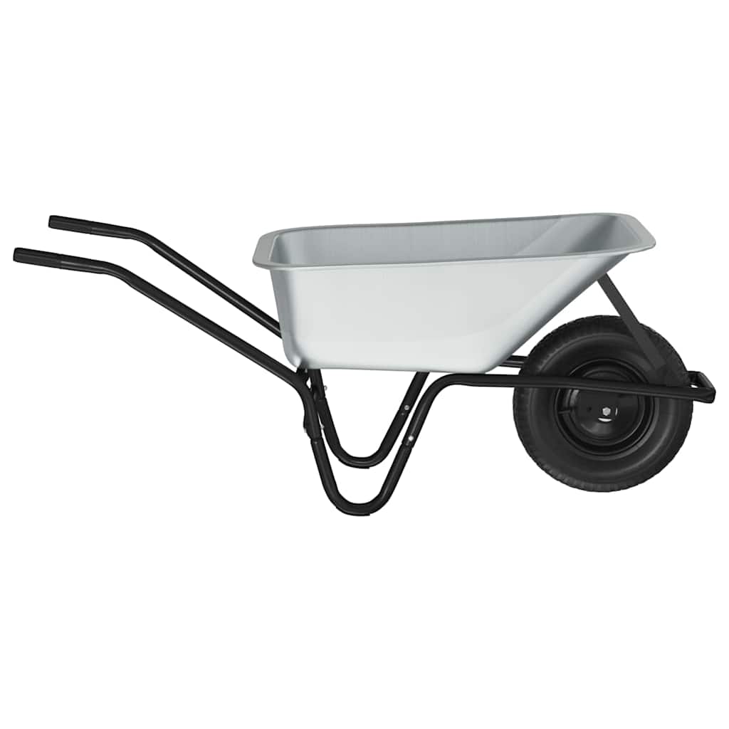 Carriole Argento e Nero 80 L 120 kg Acciaio zincato