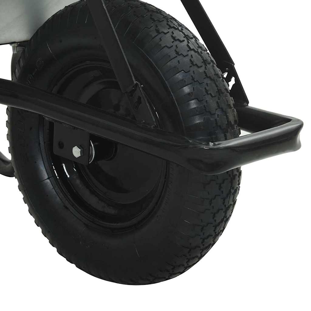 Carriole Argento e Nero 80 L 120 kg Acciaio zincato