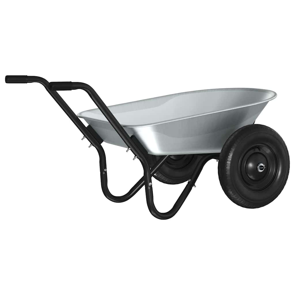 Carriole Argento e Nero 80 L 120 kg Acciaio zincato