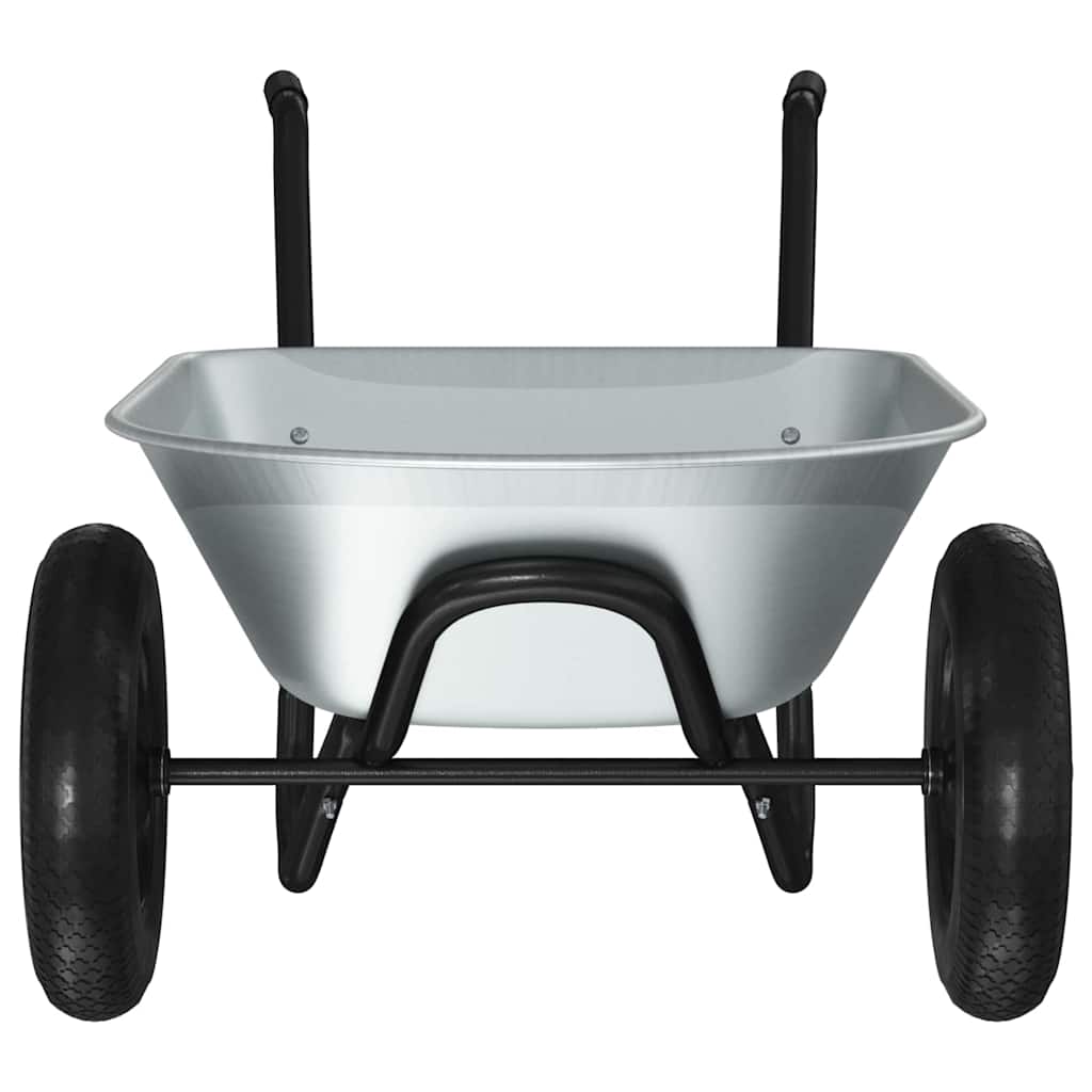 Carriole Argento e Nero 80 L 120 kg Acciaio zincato