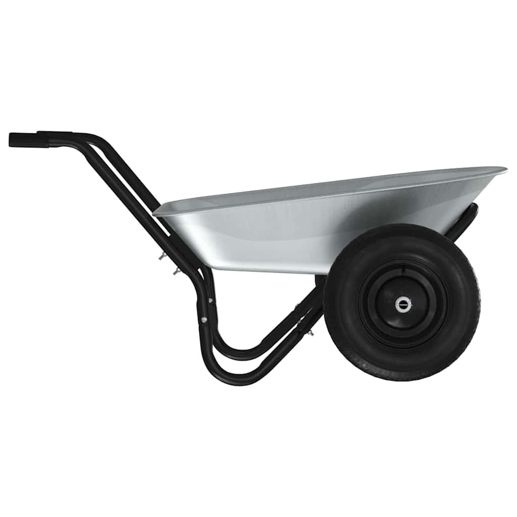 Carriole Argento e Nero 80 L 120 kg Acciaio zincato