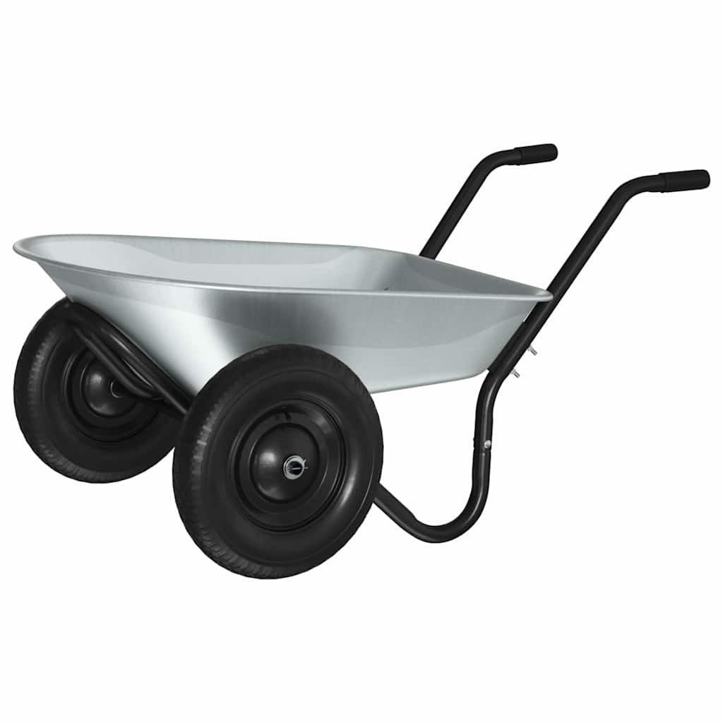 Carriole Argento e Nero 80 L 120 kg Acciaio zincato