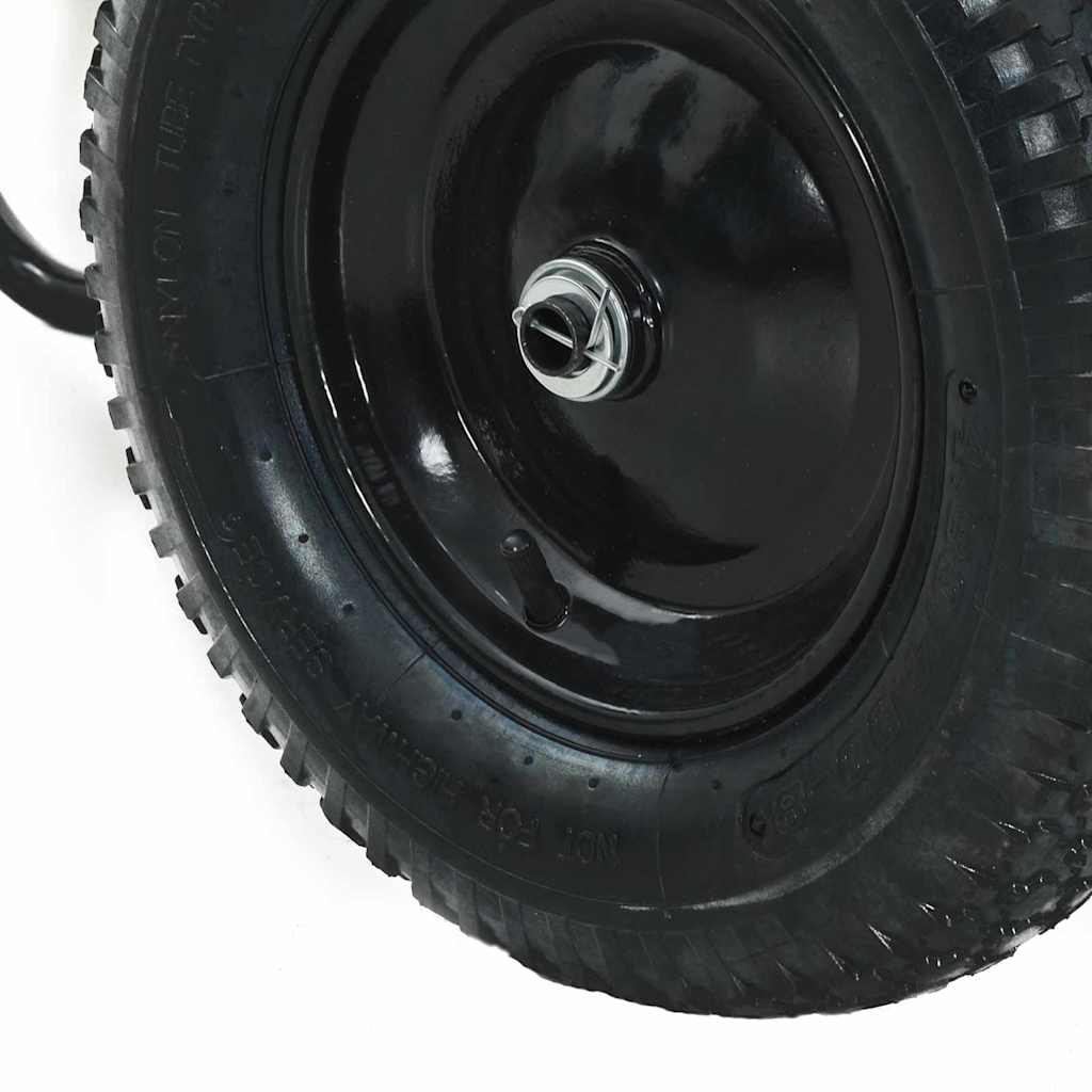 Carriole Argento e Nero 80 L 120 kg Acciaio zincato