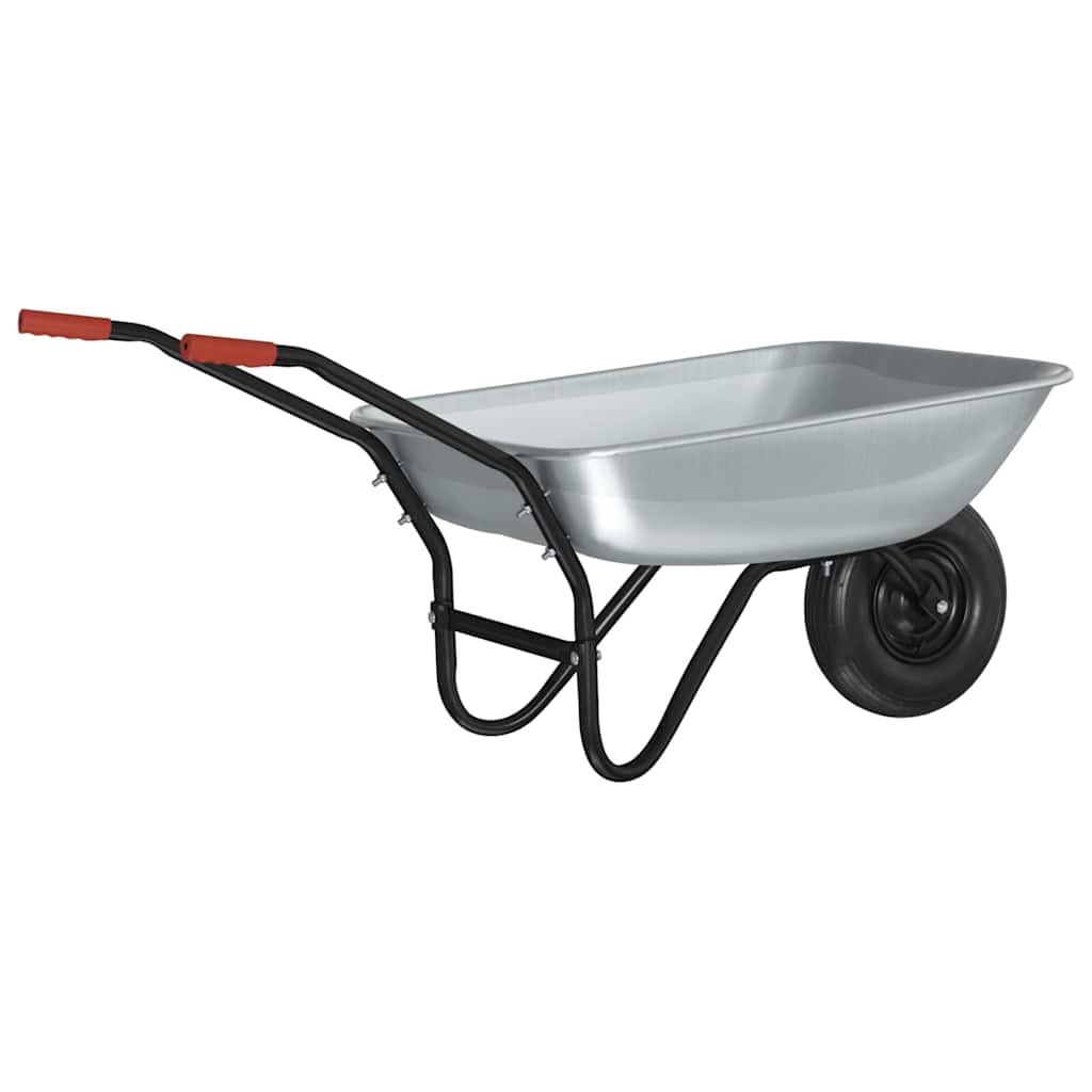 Carriole Argento e Nero 80 L 120 kg Acciaio zincato