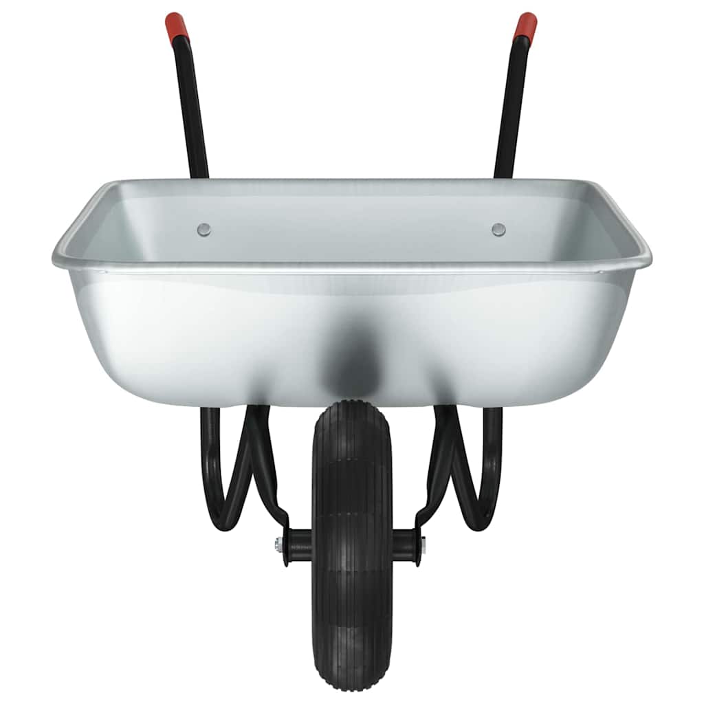 Carriole Argento e Nero 80 L 120 kg Acciaio zincato