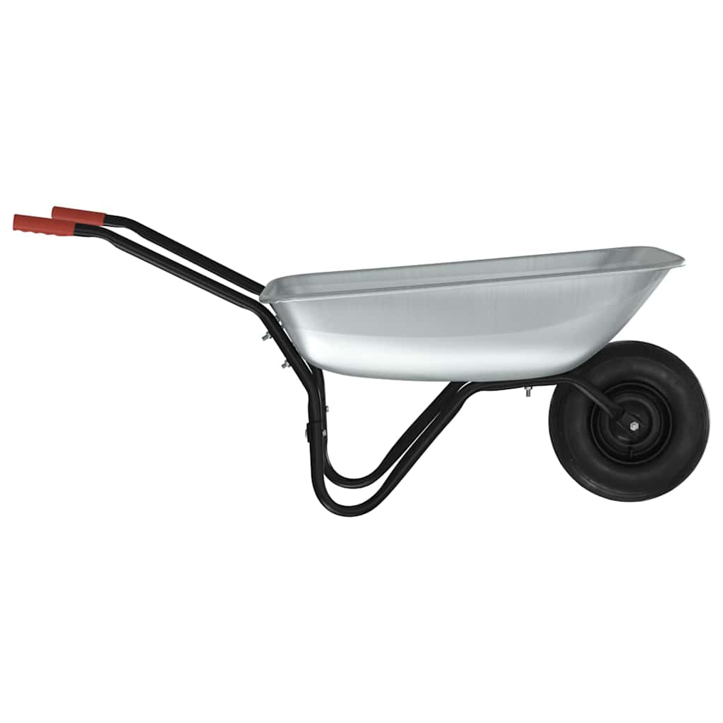 Carriole Argento e Nero 80 L 120 kg Acciaio zincato