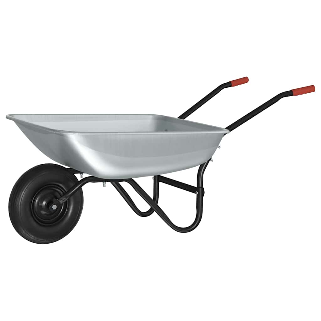 Carriole Argento e Nero 80 L 120 kg Acciaio zincato