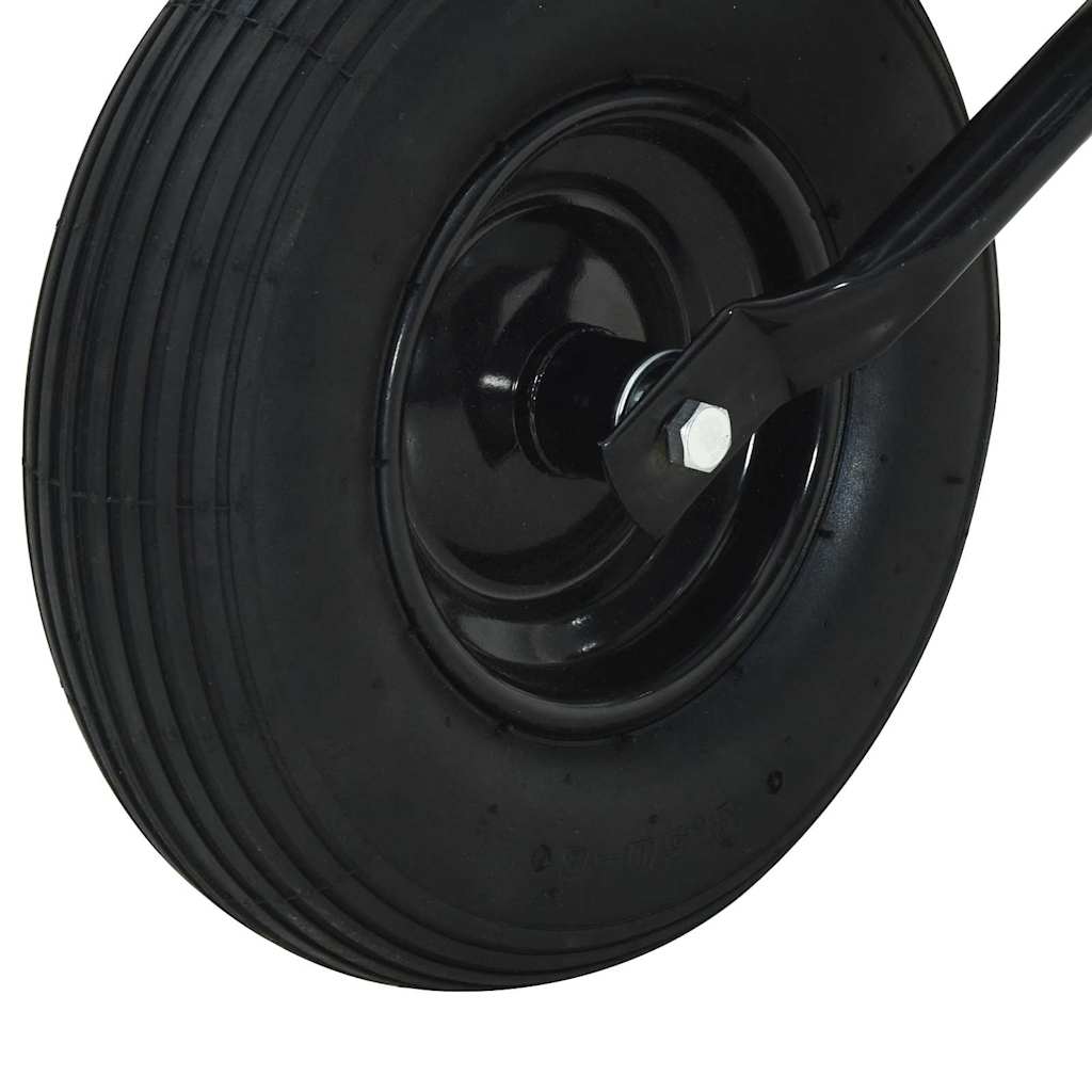 Carriole Argento e Nero 80 L 120 kg Acciaio zincato