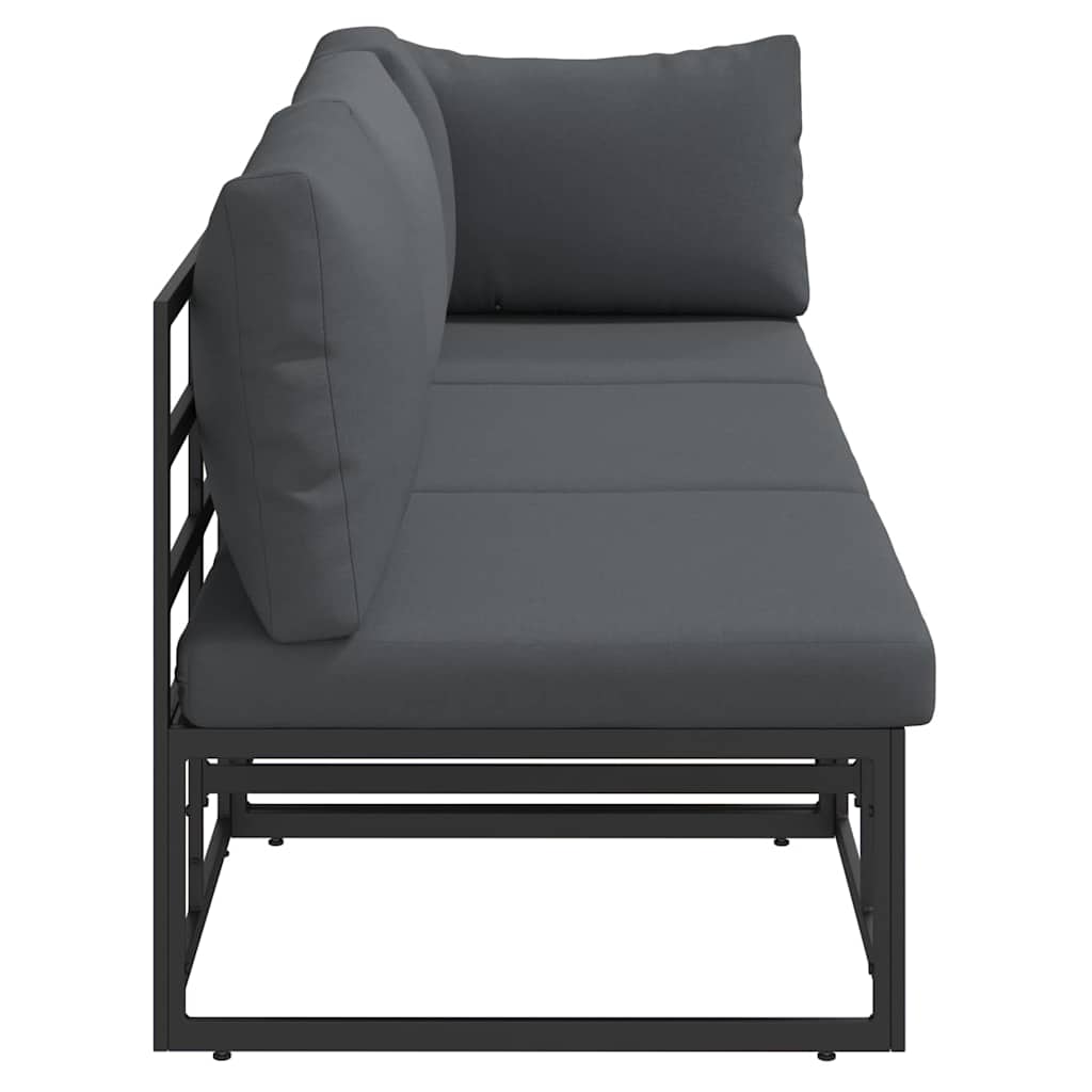 3 pz Mobili da Esterno Metallo Nero e antracite