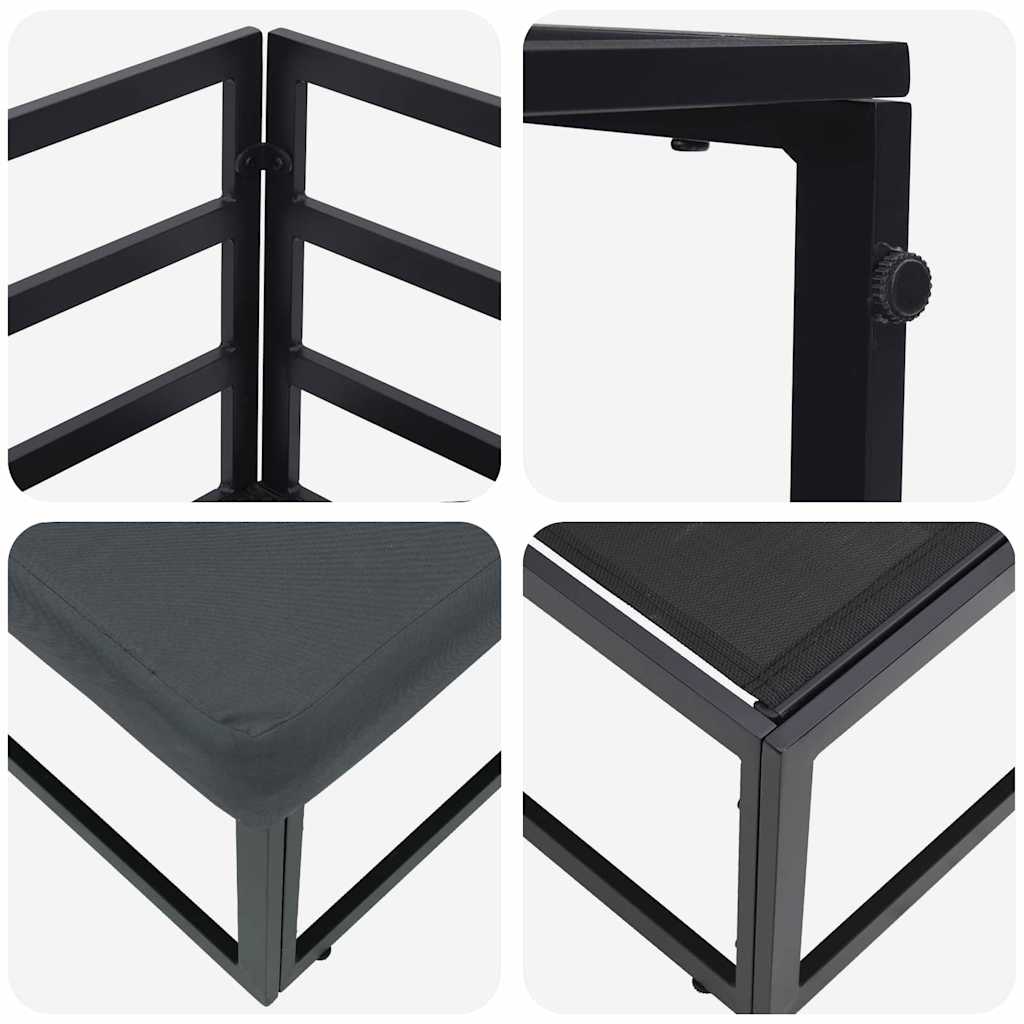 3 pz Mobili da Esterno Metallo Nero e antracite