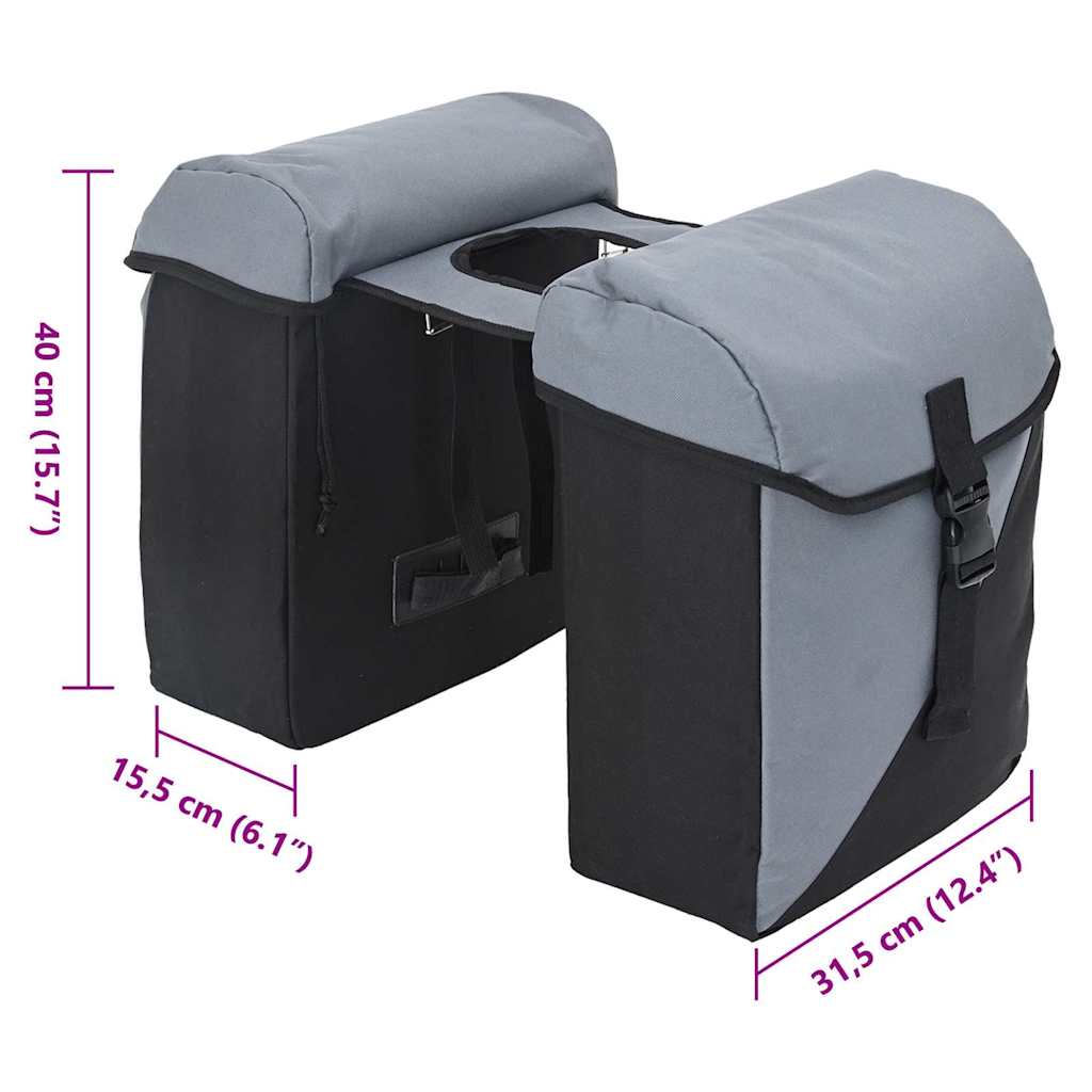Borsa per biciclette Grigio e Nero 31,5 x 15,5 x 40 cm