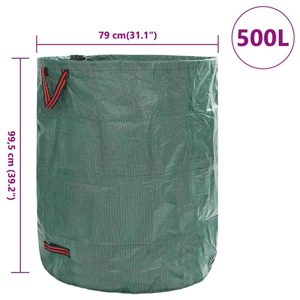 Sacchi per Rifiuti da Giardino 4 pz 500 l Verde Polipropilene