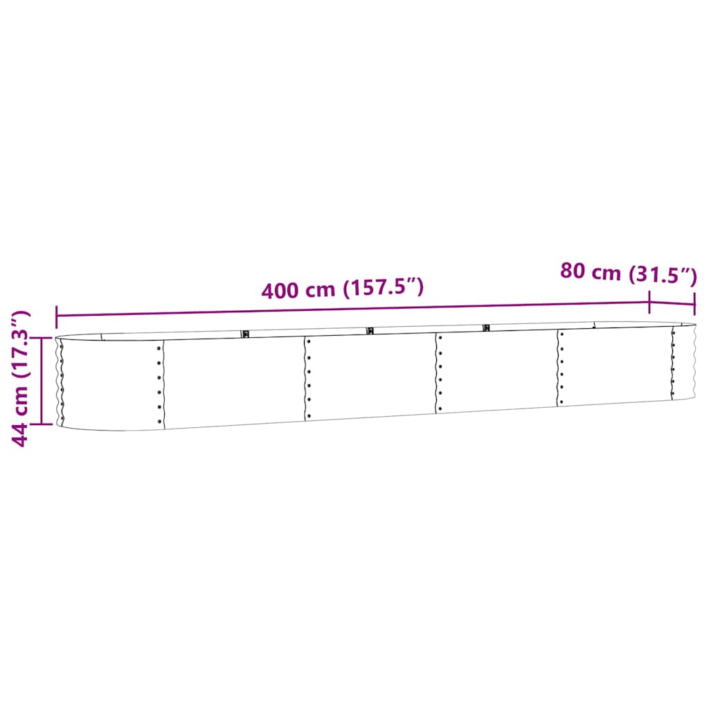 Letto Rialzato Marrone 400 x 80 x 44 cm Acciaio