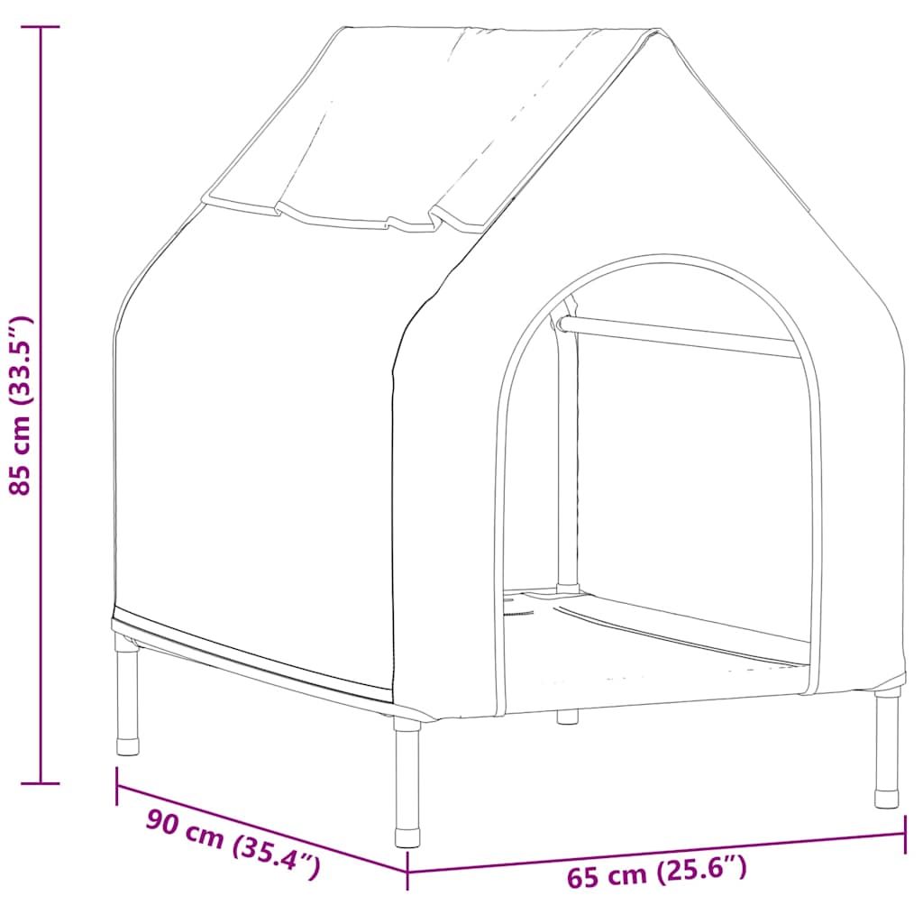 Casa per Animali Nero 90 x 65 x 83 cm Acciaio