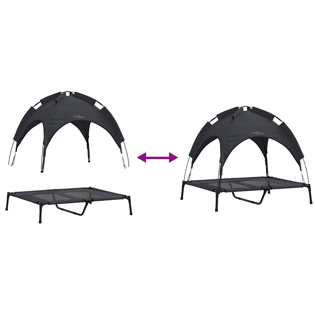Letto per Cani Nero 92 x 77 x 82,5 cm Acciaio