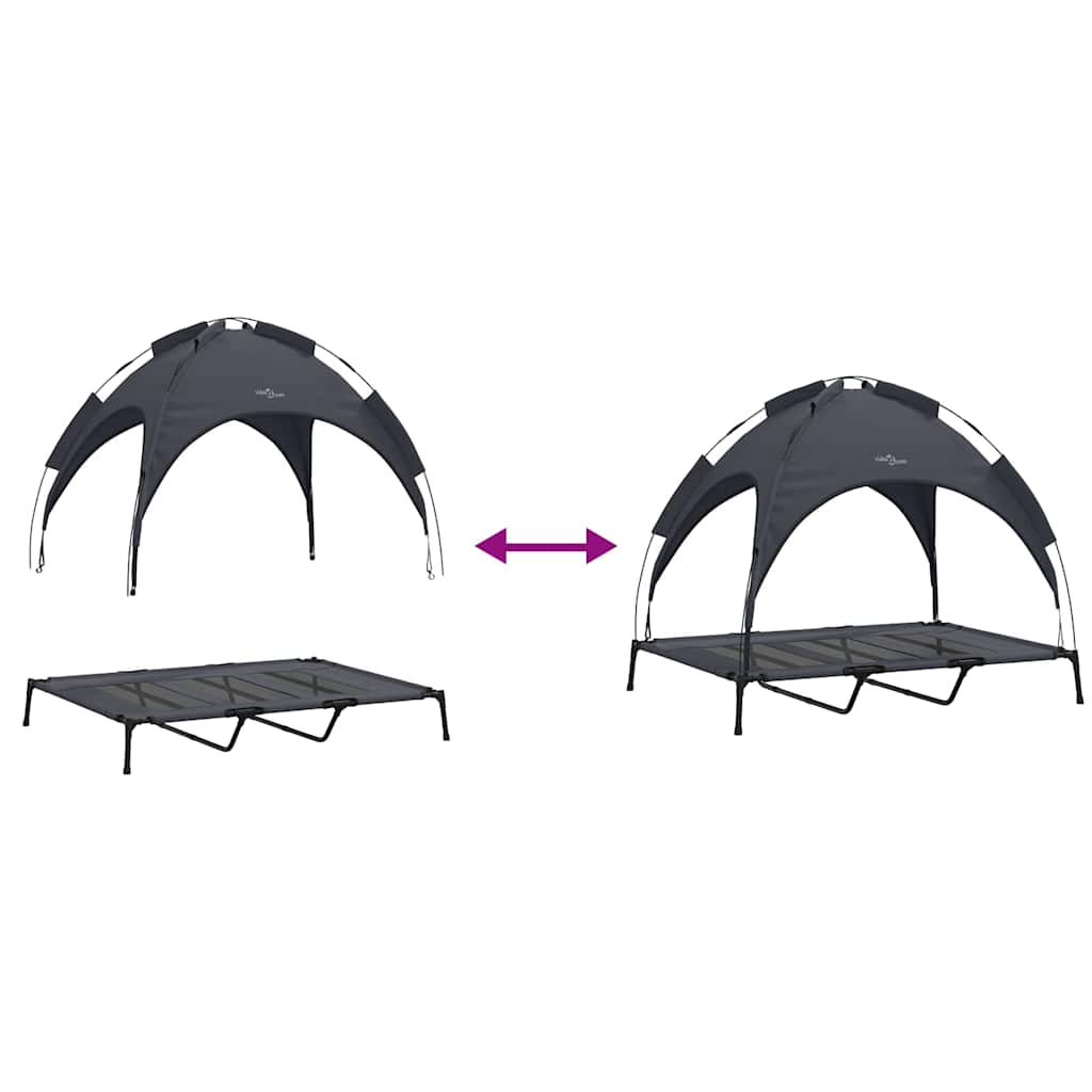 Letto per Cani Nero 122 x 93 x 106,5 cm Acciaio