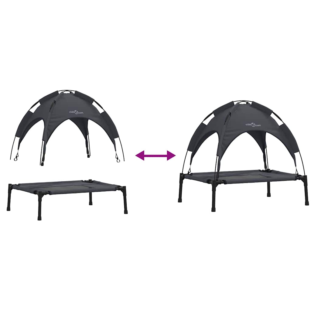 Letto per Cani 71 x 64 x 71 cm Acciaio Nero