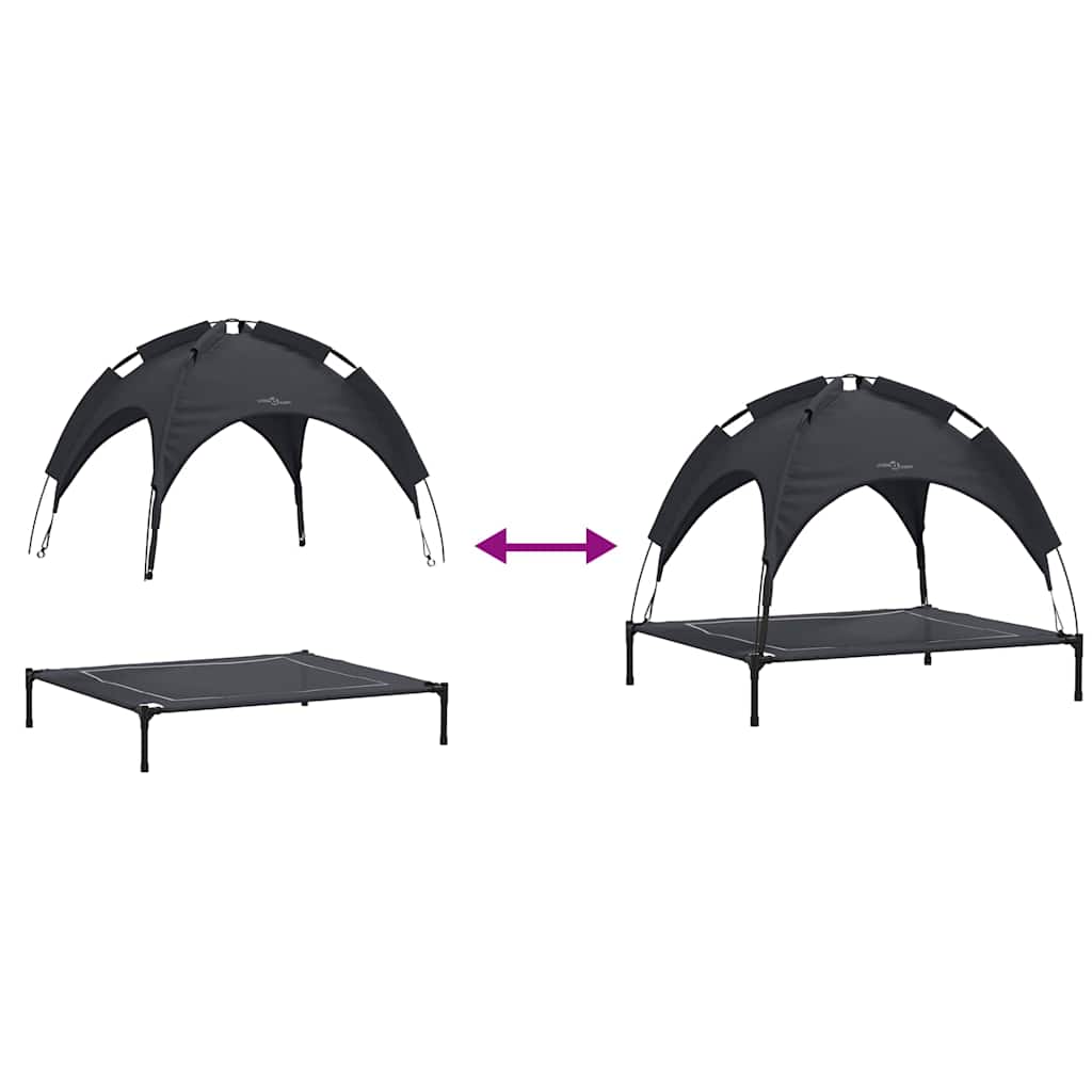 Letto per Cani 90 x 81 x 80,5 cm Acciaio Nero
