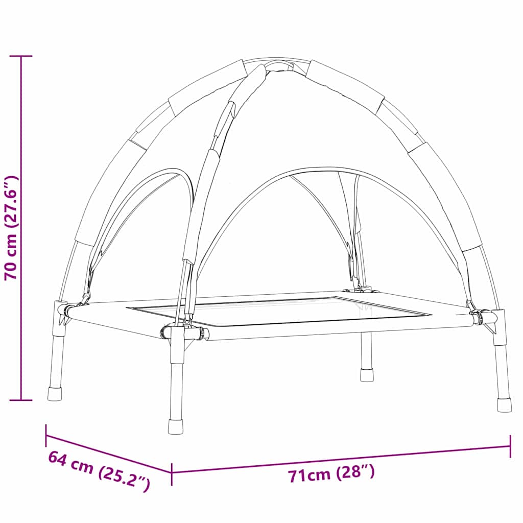 Letto per Cani 71 x 64 x 71 cm Acciaio Marrone