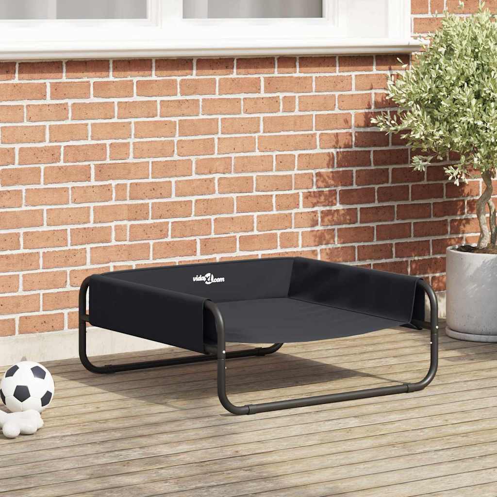 Letto per Cani Nero 75 x 75 x 30 cm Acciaio