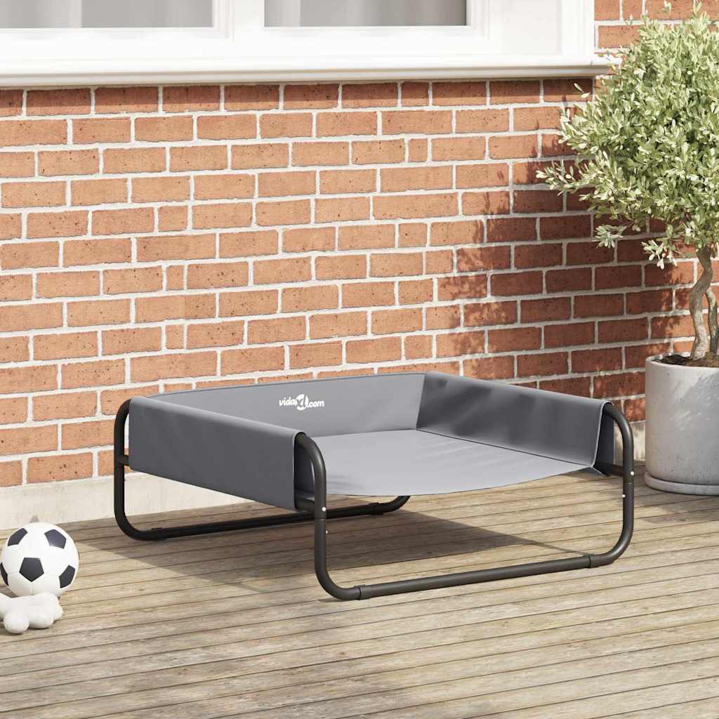 Letto per Cani Grigio chiaro 75 x 75 x 30 cm Acciaio