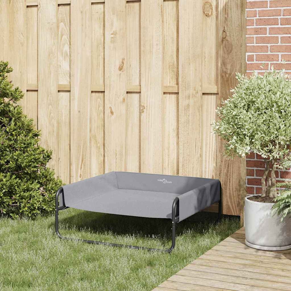 Letto per Cani Grigio chiaro 85 x 85 x 33 cm Acciaio