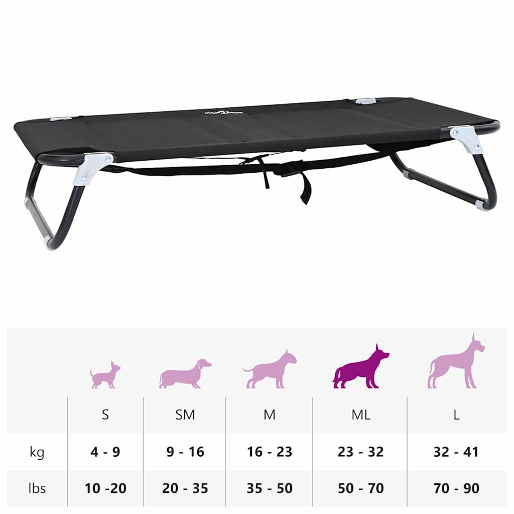Letto per Cani 90 x 55 x 18 cm Acciaio Nero
