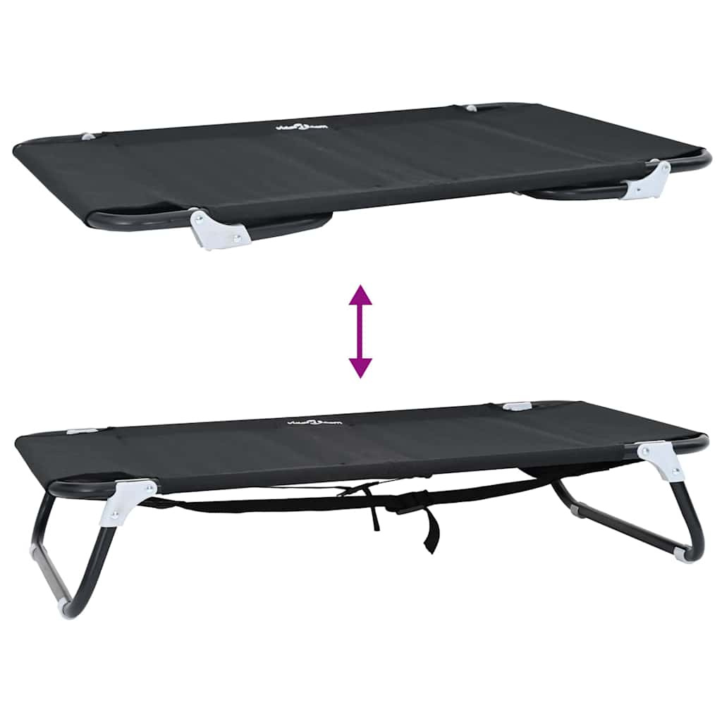 Letto per Cani 90 x 55 x 18 cm Acciaio Nero