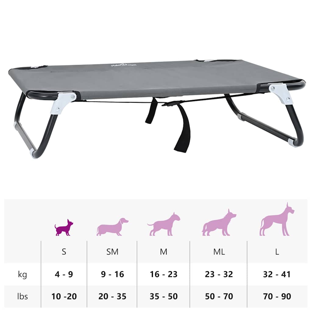 Letto per Cani 70 x 46 x 18 cm Acciaio Grigio Chiaro