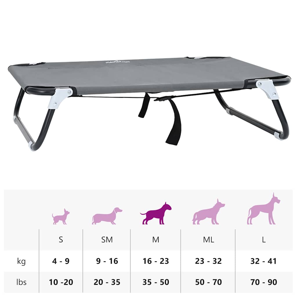 Letto per Cani 80 x 55 x 18 cm Acciaio Grigio Chiaro