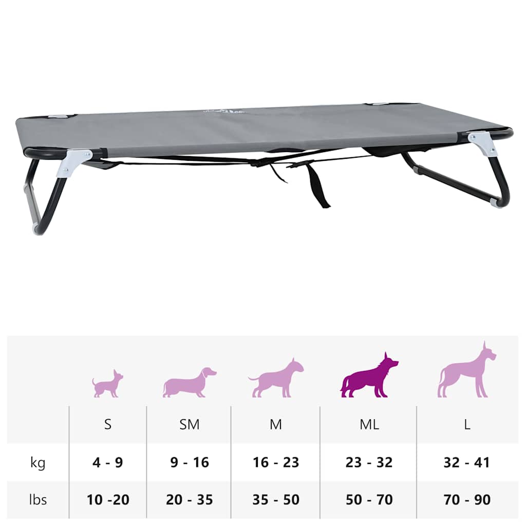 Letto per Cani 90 x 55 x 18 cm Acciaio Grigio Chiaro