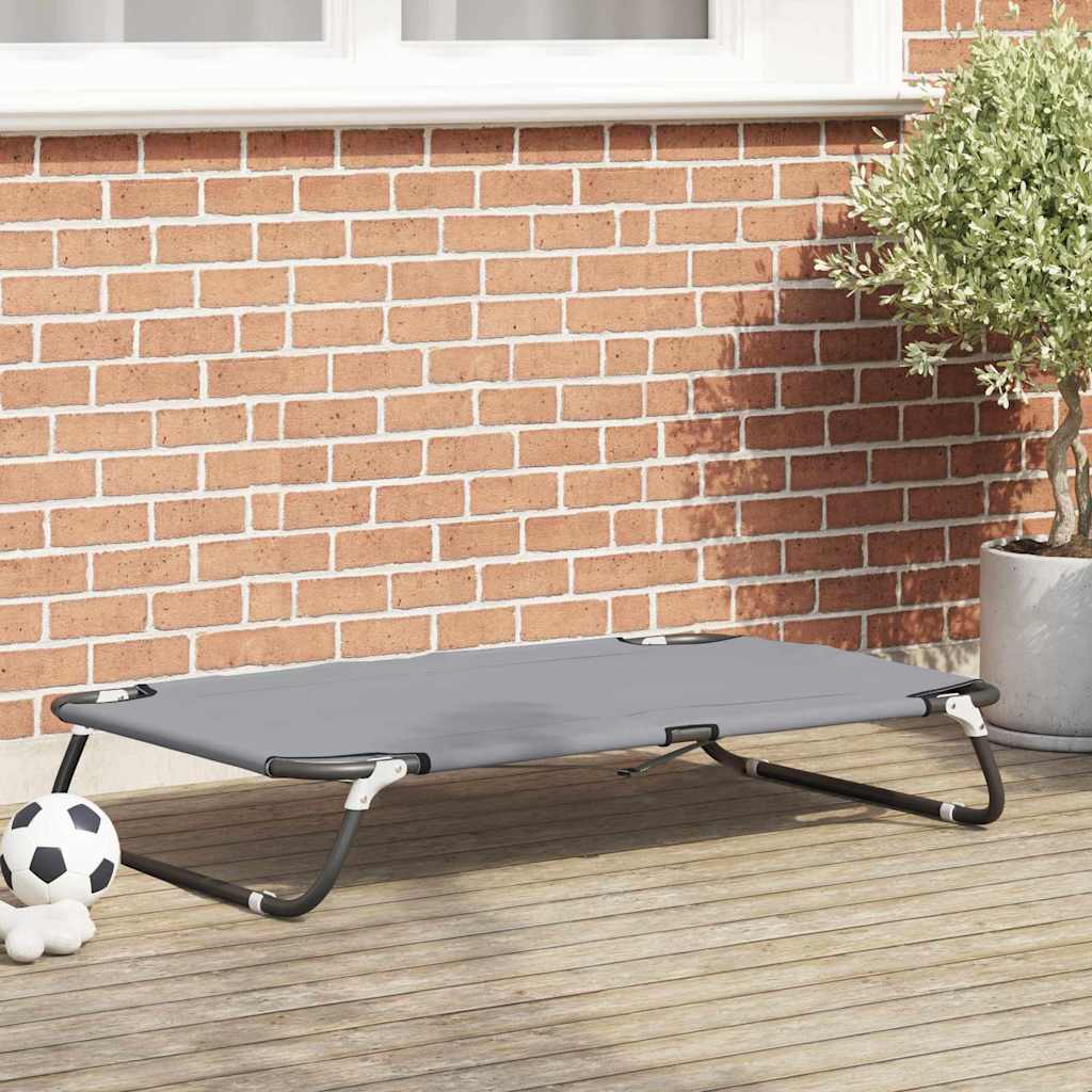 Letto per Cani 105 x 65 x 18 cm Acciaio Grigio Chiaro