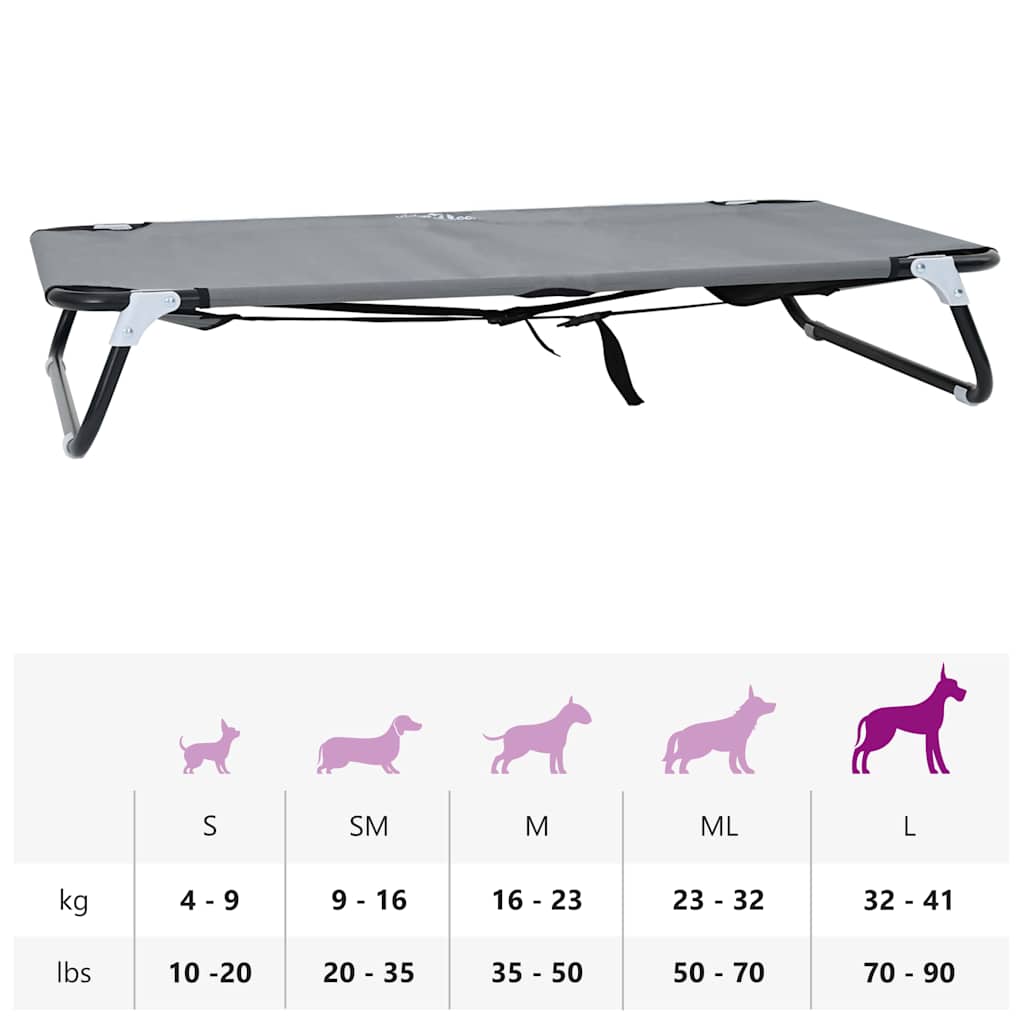 Letto per Cani 105 x 65 x 18 cm Acciaio Grigio Chiaro