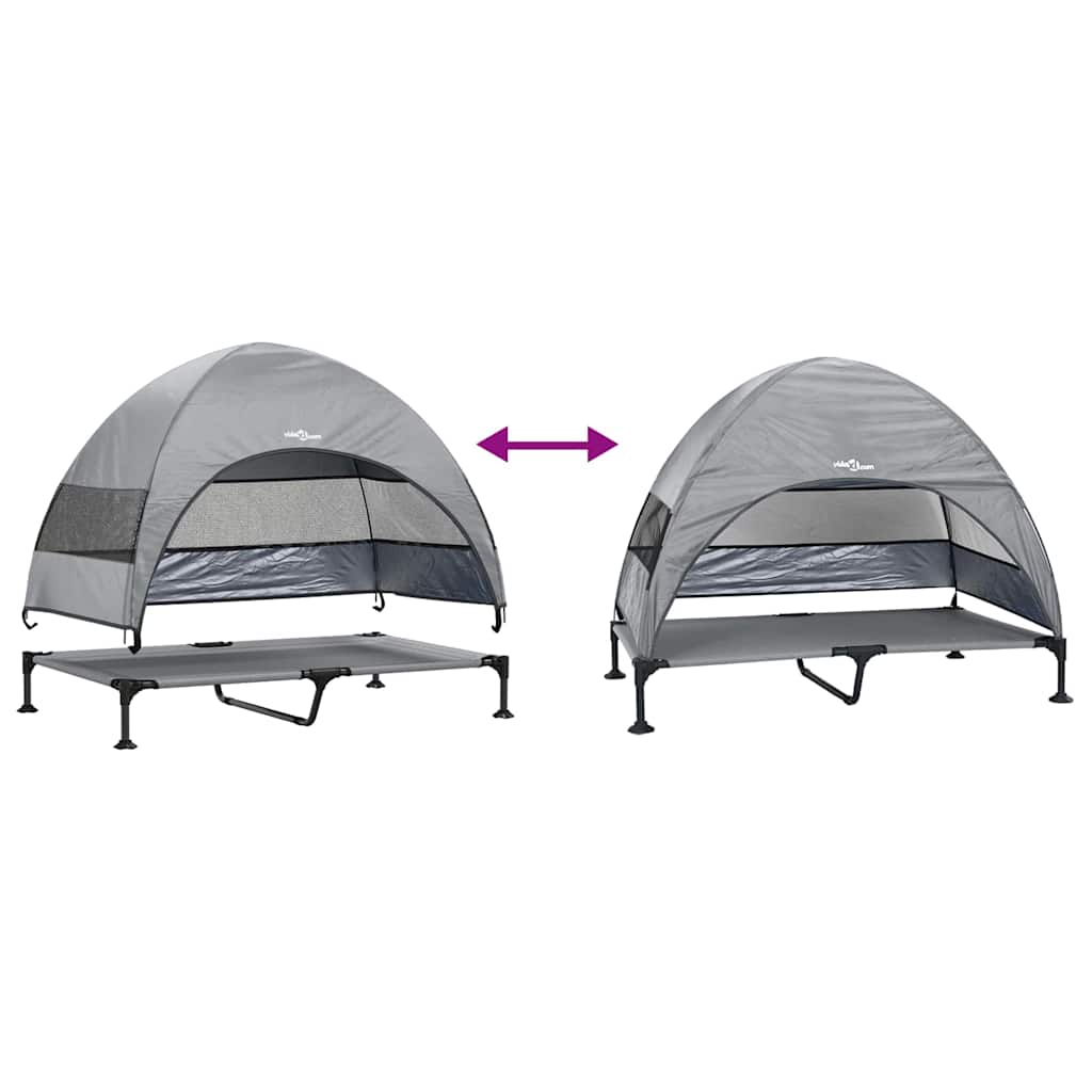 Letto per Cani Elevato 127 x 81 x 108 cm Tessuto e acciaio